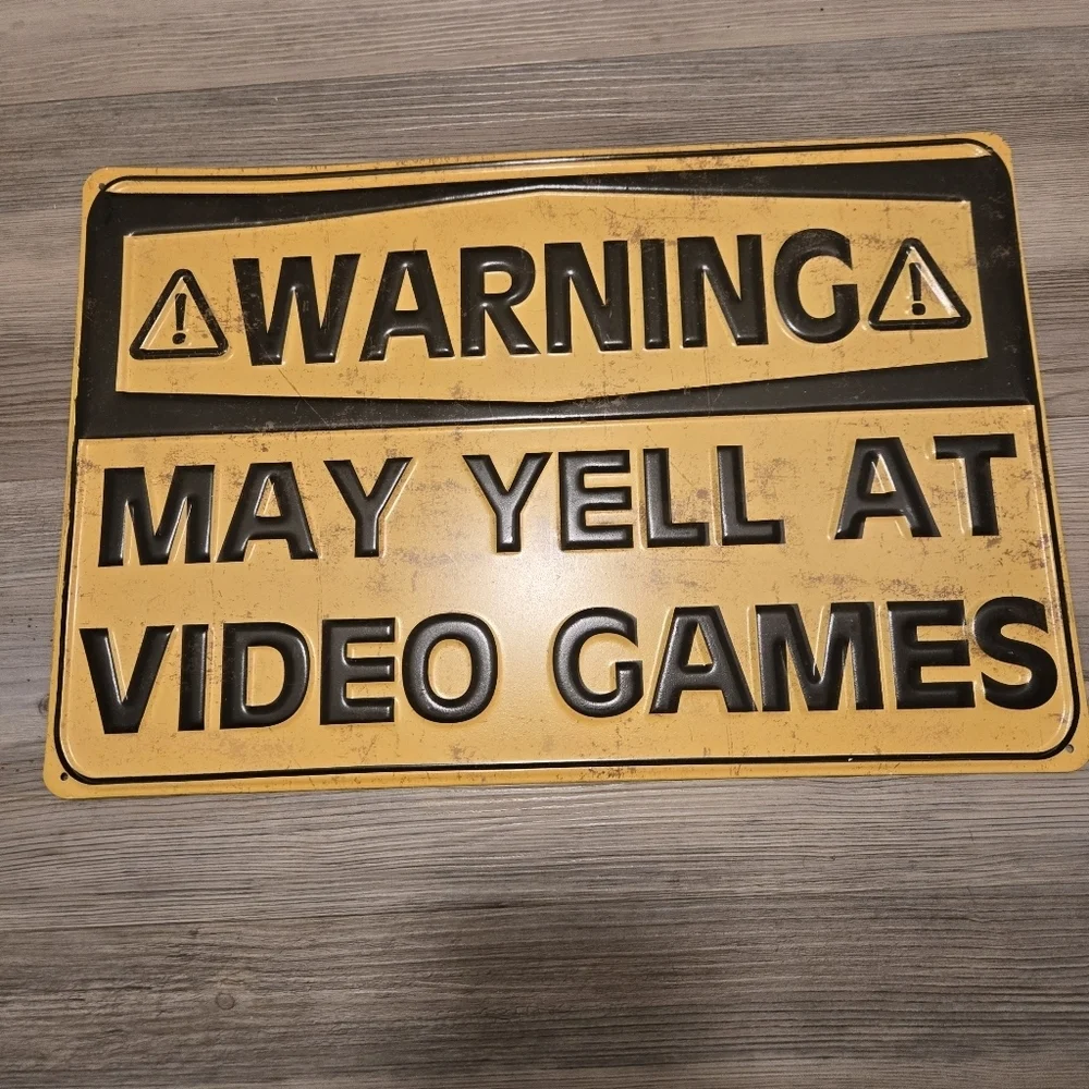 Yellow and Black Rustic Gaming Wall Decor Sign
